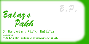 balazs pakh business card
